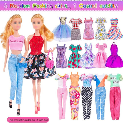 11.5 inch Doll and Doll Accessories - 101 Pcs Doll Closet Playest Including Shoes Rack,Dress,Shoes Hangers Accessories