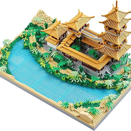 Chinese Architecture Micro Building Blocks Crescent Moon Spring Collection Model for Display for Adults Decorative Creative Toy Present for Age of 14+ 3350 PCS