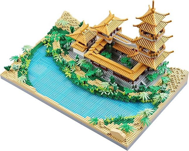 Chinese Architecture Micro Building Blocks Crescent Moon Spring Collection Model for Display for Adults Decorative Creative Toy Present for Age of 14+ 3350 PCS