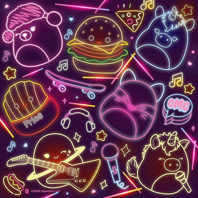 Buffalo Games - Glow in The Dark - Squishmallow Neon Lights - 100 Piece Jigsaw Puzzle