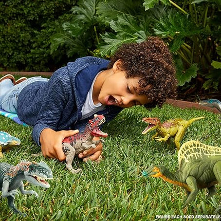 Jurassic World Toys Roar Attack Allosaurus Camp Cretaceous Dinosaur Figure with Movable Joints, Realistic Sculpting, Strike Feature & Sounds, Carnivore, Kids Gift 4 Years & Up