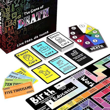 Gift Republic Game of Death – Live Fast, Die Young | Dark Humour Adult Party Board Game | Outrageous Survival Challenge for 2- Players | Mature Content