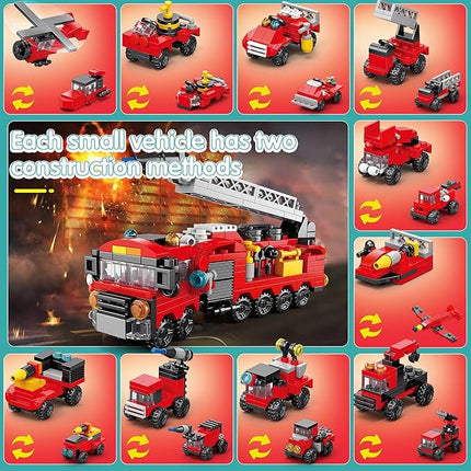 Sawaruita 30Pack Mini Cars Building Blocks Party Favors for Kids - Small Fire Truck,City Police Car,Construction Vehicle for Birthday Goodies Bag Filling, Classroom Prizes for Boys 6-12