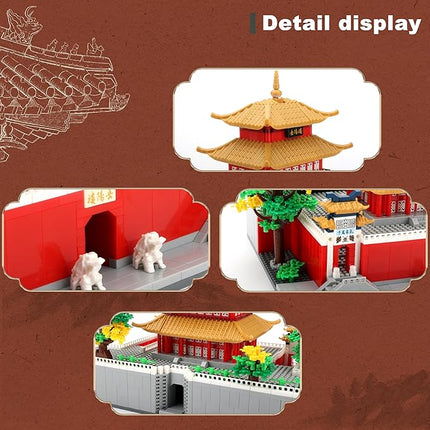 Micro Building Blocks for Adults Age of 14+ 2236 PCS Chinese House Asian Architecture Creative DIY Construction for Stress Relief & Home Decor - Yueyang Tower