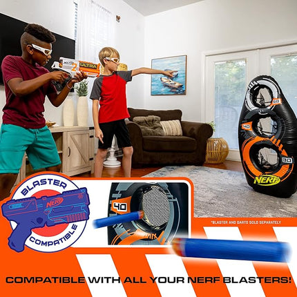 NERF Inflatable Target Set - Proshot Kids Football Blaster Game Set - 50" Standing Pop Up Target, Black/Orange/Gray