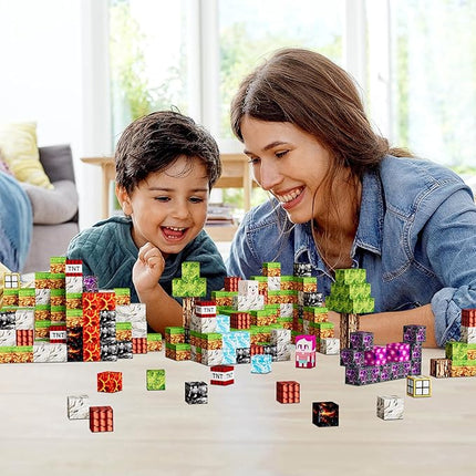 Magnetic Blocks 126PCS - 1 inch Magnetic Building Blocks Cubes Kid STEM Sensory Toy for 3+ Year Old Boys & Girls Game Themed Gifts