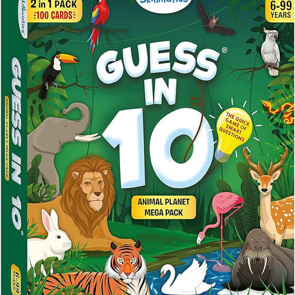 Skillmatics Guess in 10 Animals Megapack, Perfect for Boys, Girls, Kids, Teens, Adults Who Love Animal Card Games, Trivia, Travel Games, Gifts for Ages 6, 7, 8, 9, 10, and Up