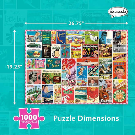 Re-Marks 1950s Pop Culture Puzzle, 1000-Piece Puzzle for All Ages, Family Jigsaw Puzzle