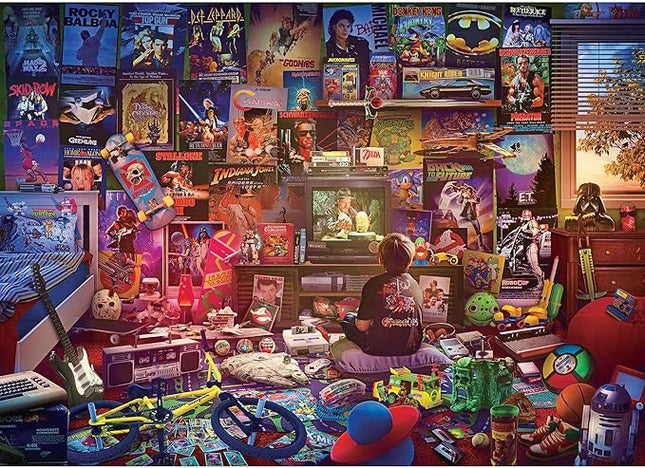an Afternoon in The 80s Retro 1000-Piece Jigsaw Puzzle by Rachid Lotf | Brain Teaser Activity for Kids and Adults | 28 x 20 Inches