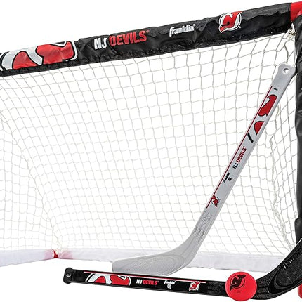 Franklin Sports NHL Mini Hockey Set - Kids Indoor Knee Hockey Goal, Ball, + 2 Stick Combo - Youth Team Indoor Toy Set - Official - Ages 3+