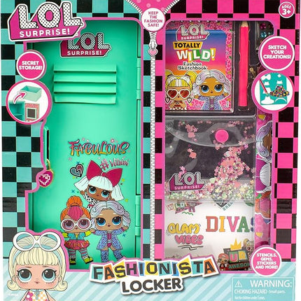 LOL Surprise: Fashionista Locker - Green Locker with Lock & Filled with Fashion Accessories, Sketchbook - Stencil - Pencil - Gems & More! Kids Ages 3+