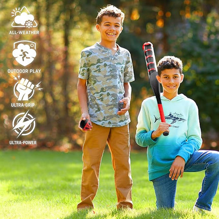 NERF Power Blast Kids Baseball Bat and Ball Set - Kids Plastic Bat with Extra Grip + Power Bands