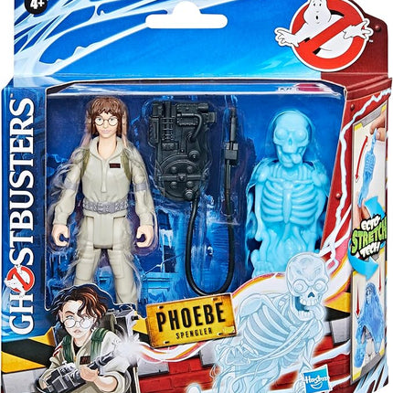 Ghostbusters Fright Features Phoebe Spengler Action Figure with Ecto-Stretch Tech Bonesy Ghost Toy Accessory, Toys for Kids Ages 4+
