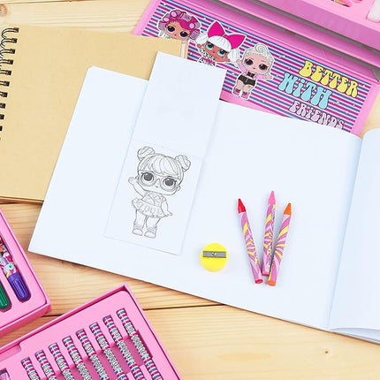 L.O.L. Surprise! Colored Pencils Art Supplies Kids Drawing Kit School Supplies Painting Kit Girls Drawing Pencils Art Kit Travel Case with Crayons Arts and Crafts for Kids 4-12 (Multicolor)