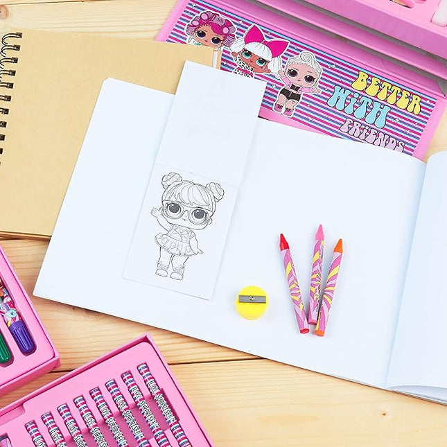 L.O.L. Surprise! Colored Pencils Art Supplies Kids Drawing Kit School Supplies Painting Kit Girls Drawing Pencils Art Kit Travel Case with Crayons Arts and Crafts for Kids 4-12 (Multicolor)