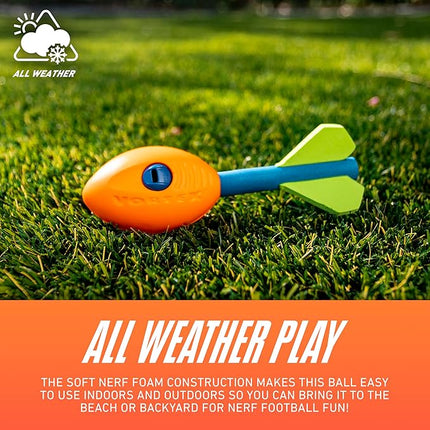 NERF Vortex Mini Aero Howler Foam Football - NERF Soft Mini Vortex Football for Long-Distance Throws - Perfect for Pool + Beach Ball - Kids Aero Howler Whistle Foam Ball