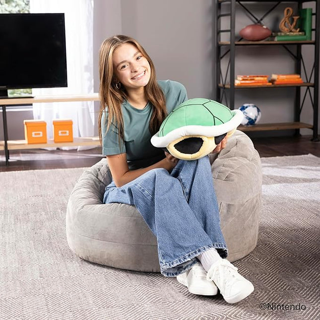 Club Mocchi-Mocchi- Super Mario Plushies - Green Shell Plushie -Squishy Mario Toys and Cute Stuffed Animals - Gaming Gifts and Game Room Decor - Nintendo for Kids and Teens - 15 Inch