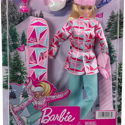 Barbie Snowboarder Fashion Doll, Winter Sports Theme with Blonde Hair, Jacket, Pants & Snowboard Accessories