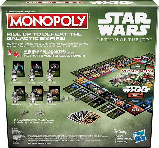 Hasbro Gaming Monopoly: Star Wars Return of The Jedi Board Game for 2-6 Players, Inspired by Return of The Jedi Movie, Game for Families and Kids Ages 8+ (Amazon Exclusive)