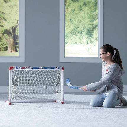 Franklin Sports NHL Mini Hockey Set - Kids Indoor Knee Hockey Goal, Ball, + 2 Stick Combo - Youth Team Indoor Toy Set - Official - Ages 3+