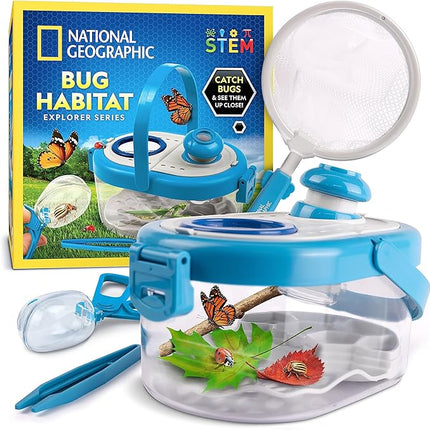 National Geographic Bug Catcher Kit for Kids - Kids Bug Habitat with Magnified Viewer, Bug Catcher, Tweezers & Learning Guide, Insect Habitat, Outdoor Toys, Kids Bug Catching Kit, Bug Box
