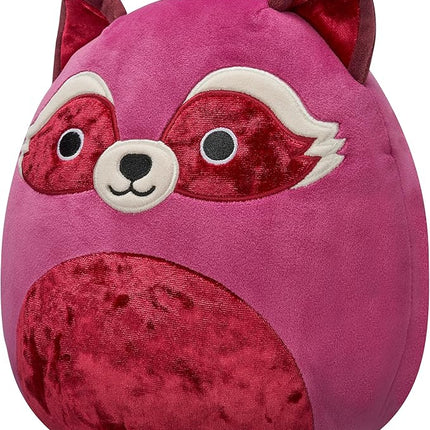 Squishmallows Original 8in Olivieri The Maroon Raccoon with Velvet Accents – Official Jazwares Plush (Little)