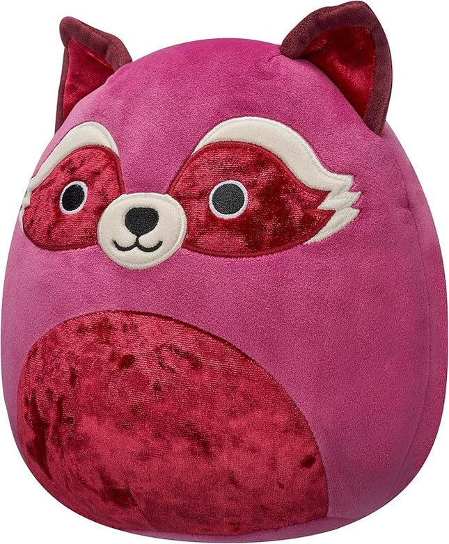 Squishmallows Original 8in Olivieri The Maroon Raccoon with Velvet Accents – Official Jazwares Plush (Little)