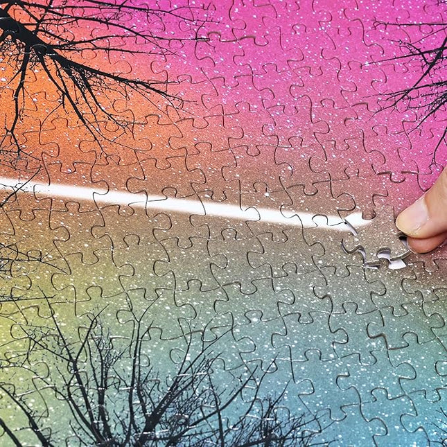 Think2Master Hard Impossible Challenging The Enchanted Forest 1000 Pieces Large Format Jigsaw Puzzle for Kids 12+, Teens, Adults & Families. Beautiful Vibrant Gradient Artwork Size: 26.8” X 18.9”