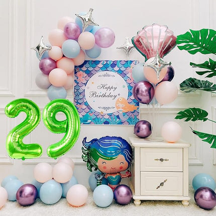 Smlpuame 40 inch Number Balloon 0-9 Green Large Number 29 Balloons,Digital Balloons for Birthday Party Celebration Decorations Supplies, Helium Foil Number Balloons for Wedding Anniversary