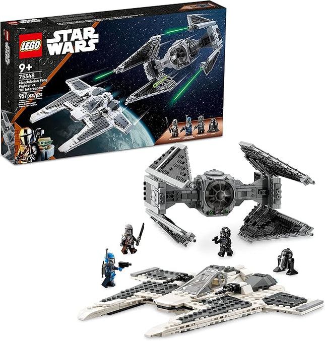 Lego Star Wars Mandalorian Fang Fighter vs. TIE Interceptor 75348 Building Toy Set, Perfect for Ages 9 and Up