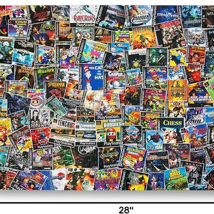 Toynk Video Game Box Collage Puzzle | Jigsaw Puzzle 1000 Pieces for Adults & Kids | Interactive and Fun Brain Teaser for Retro Gaming Enthusiast Featuring Classic PlayStation Box Art | 28x20 Inches