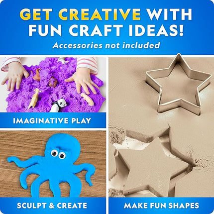 National Geographic 6 Lb. Moon Sand Combo Pack - 2 Lbs. Each of Blue, Purple and Natural Play Sand with Castle Molds - A Fun No Mess Sensory Activity (Amazon Exclusive)