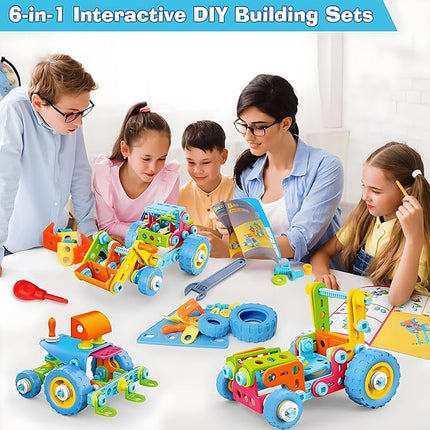 MOONTOY STEM Toys for 3 4 5 6 7 8+ Year Old Boy Easter Gifts Easter Basket Stuffers, Toddler 3-5 Block Stem Kits Building Toys for Kids Ages 4-8 5-7 6-8 4-6 8-12 Erector Set Creative Activities 118pcs