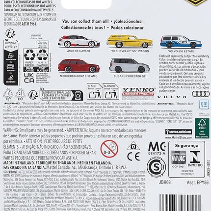 Hot Wheels Premium Car Culture Collectible Toy Car, 1:64 Scale Die-Cast Volvo 850 Estate, Fast Wagons Vehicle with Real Riders Tires