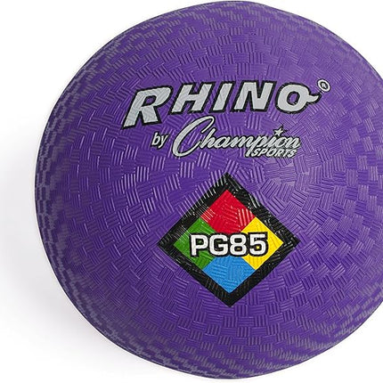 Champion Sports Rhino Playground Balls 8.5"D - Two Ply, Nylon Wound, PURPLE