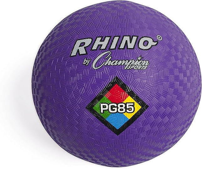 Champion Sports Rhino Playground Balls 8.5"D - Two Ply, Nylon Wound, PURPLE