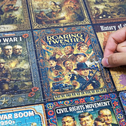 Think2Master History of The United States 1000 Pieces Large Format Jigsaw Puzzle: Kids 12+, Teens, Adults & Families. Great Gift. Presidents, Key Events & ERAS from 1776 to Today. Size: 26.8” X 18.9”