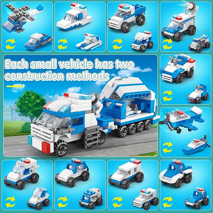 Sawaruita 30Pack Mini Cars Building Blocks Party Favors for Kids - Small Fire Truck,City Police Car,Construction Vehicle for Birthday Goodies Bag Filling, Classroom Prizes for Boys 6-12