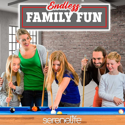 SereneLife 4 in 1 Multi Game Table, 4’x2’ Folding Portable Sports Arcade Games with Accessories, Ping Pong, Air Hockey, Pool Billiards, and Shuffleboard, for Indoor, Outdoor, All Ages