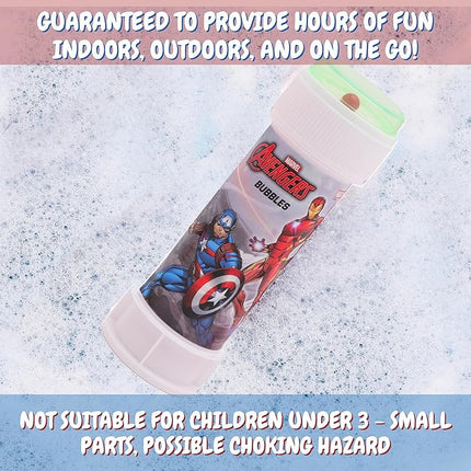 Toyland® Pack of 12 Avengers Bubbles with Wands, 2fl oz Solution & Novelty Maze Lid - Pocket Money & Party Bag Toys