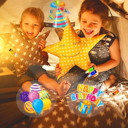 24PCS Happy Birthday Party Favors-LED Finger Lights：Glow-in-the-Dark Light-Up Toys Bulk for Kids,Colorful Birthday Theme Birthday Party Decorations Supplies,Goodie Bags, Classroom Prizes, Fun Gifts