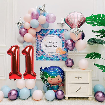 Smlpuame 40 inch Number Balloon 0-9 Red Large Number 11 Balloons,Digital Balloons for Birthday Party Celebration Decorations Supplies, Helium Foil Number Balloons for Wedding Anniversary