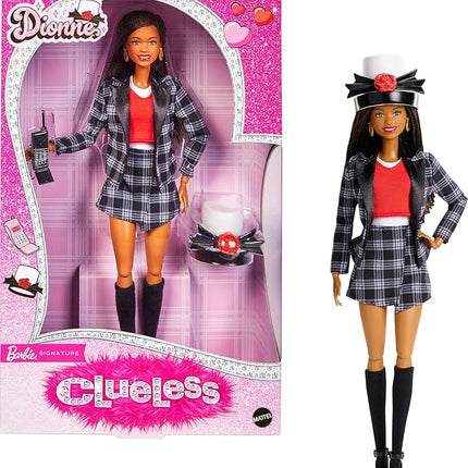 Barbie Signature Doll, Clueless Dionne Collectible with Black-and-White Plaid Suit, Top Hat, & Cell Phone Accessory