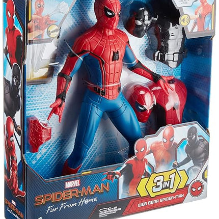 Spider-Man: Far from Home Deluxe 13-Inch-Scale Web Gear Action Figure with Sound FX, Suit Upgrades, and Web Blaster Accessory
