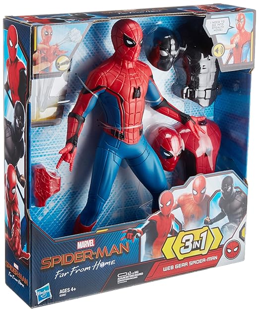 Spider-Man: Far from Home Deluxe 13-Inch-Scale Web Gear Action Figure with Sound FX, Suit Upgrades, and Web Blaster Accessory