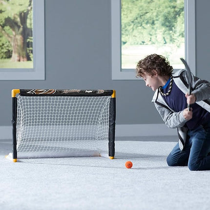 Franklin Sports NHL Mini Hockey Set - Kids Indoor Knee Hockey Goal, Ball, + 2 Stick Combo - Youth Team Indoor Toy Set - Official - Ages 3+