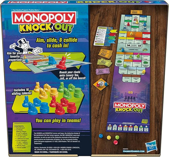 Monopoly Knockout Board Game | 2-8 Players | 20 Mins. Average | Quick-Playing Family Games for Kids, Teens, and Adults | Ages 8+
