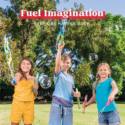 JOYIN 24 Pack 14.25’’ Bubble Wands Assortment, 6 Colors Giant Bubble Wands Party Favors Kids Summer Toys Outdoor Play Toys Games Christmas Birthday Party