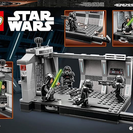 LEGO Star Wars Dark Trooper Attack Set, Mandalorian Building Toy 75324, with Revolving Elevator, Luke Skywalker Minifigure and Lightsaber, Pretend Play Star Wars Building Set for Kids Age 8+ Years Old