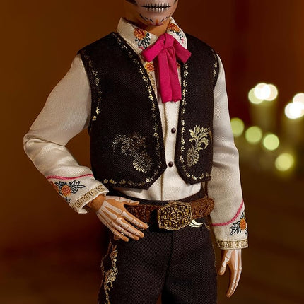 Barbie Signature Ken Doll, Día De Muertos 2025 Collectible with Cream Shirt, Black Vest and Trousers, Sombrero and Calavera Face Paint